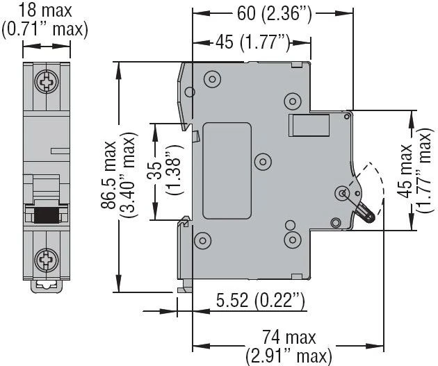 Lovato Electric Jungiklis 1P C 2A 10kA (P1MB1PC02)
