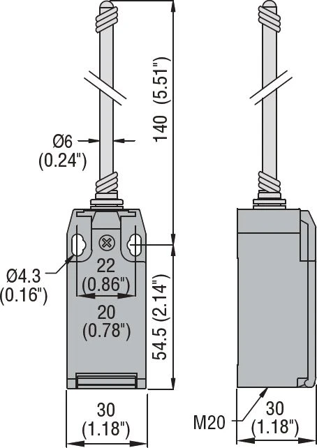 Lovato Electric „Lovato“ elektrinis ribinis jungiklis 1R 1Z, plastikinis spyruoklinis strypas (KBM1S11)