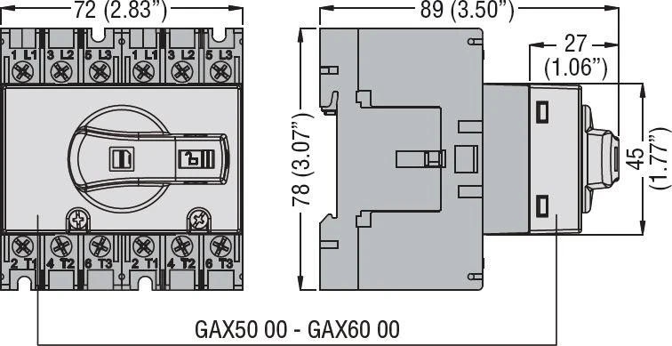 Lovato Electric Lovato elektrinis mechaninis blokavimas I-0-II perjungimo sistemoms, skirtas GA016A-GA040A (GAX5000)