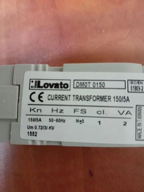 Lovato Electric Srovės transformatorius 150/5A, 1 klasė, angos skersmuo 22mm (DM0T0150)