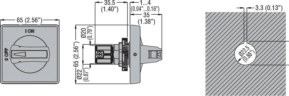 Lovato Electric Rankinis įrenginys geltonam jungikliui / raudonam užraktui UL508A (GAX64)