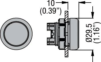 Lovato Electric Raudonas mygtukas su grįžimu (LPCB104)