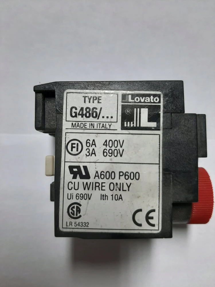 Lovato Electric Valdymo pulto rinkinys, raudonas grybo formos mygtukas, atblokavimas pasukant, avariniam sustabdymui Ø40mm, adapteris, kontaktas 1R LPCB6644