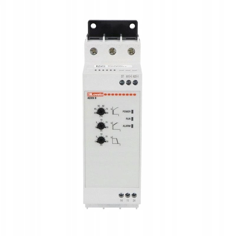 Lovato Electric Švelnus paleidiklis 18,5kW esant 400VAC 38A integruotas apėjimas ir ventiliatorius pagalbinis maitinimas 100...240VAC ADXNB038
