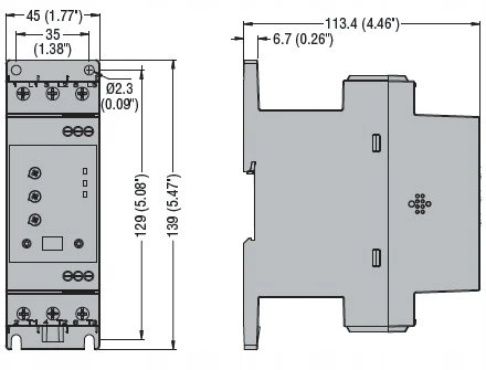 Lovato Electric Švelnus paleidiklis 2,2kW prie 400VAC 6A integruota apėjimo relė pagalbinis maitinimas 100...240VAC. ADXNB006