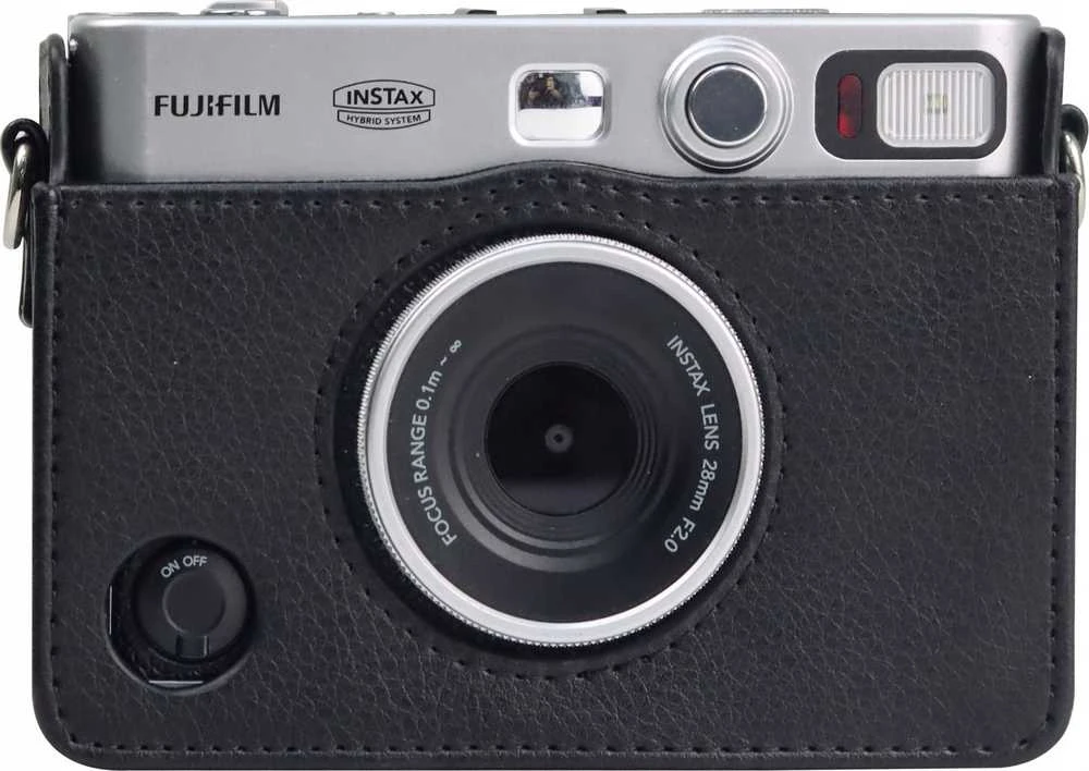 „LoveInstant“ 2 viename dėklas – futliaras + ekrano apsauga / stiklas „Fujifilm Instax Mini Evo“