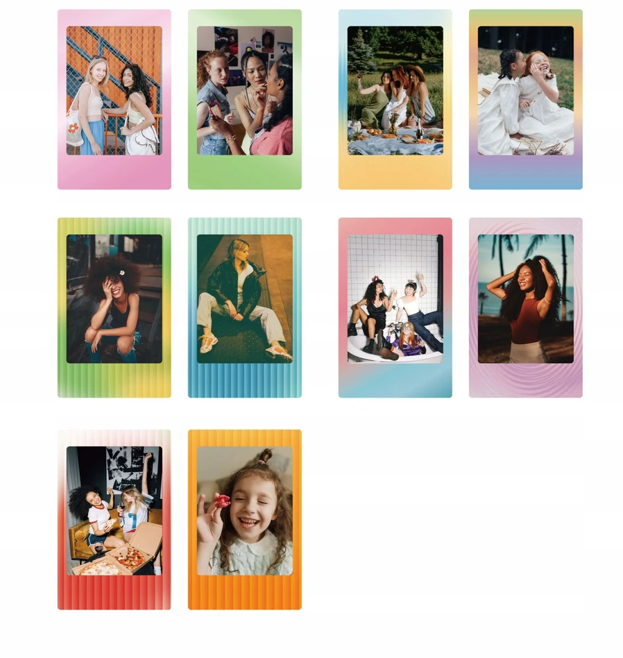 „LoveInstant“ dėklas 4in1 rinkinys, albumas, 96x rėmeliai, lipdukai, skirti „Fuji“ fotoaparatui „Fujifilm Instax Mini 41“ / pilkas
