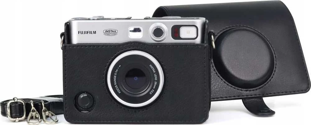 „LoveInstant“ dėklas 5 viename: dėklas + stiklas + 64 nuotraukų albumas + nuotraukų dėklas + rėmeliai, skirti „Fuji Instax Mini Evo“ / juodas