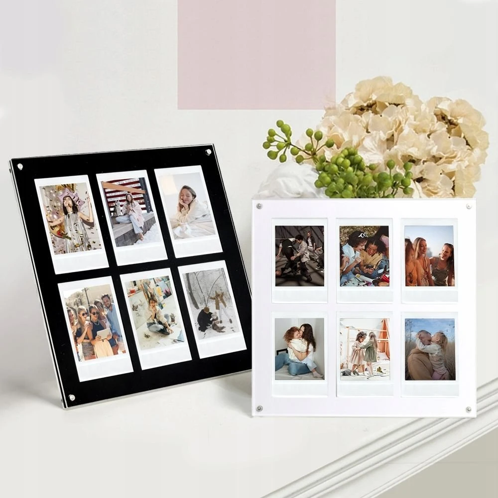 LoveInstant 6 nuotraukų rėmelis, skirtas Fujifilm INSTAX Mini / Xiaomi / Polaroid / Canon / HP / Kodak - ZINK / juodas