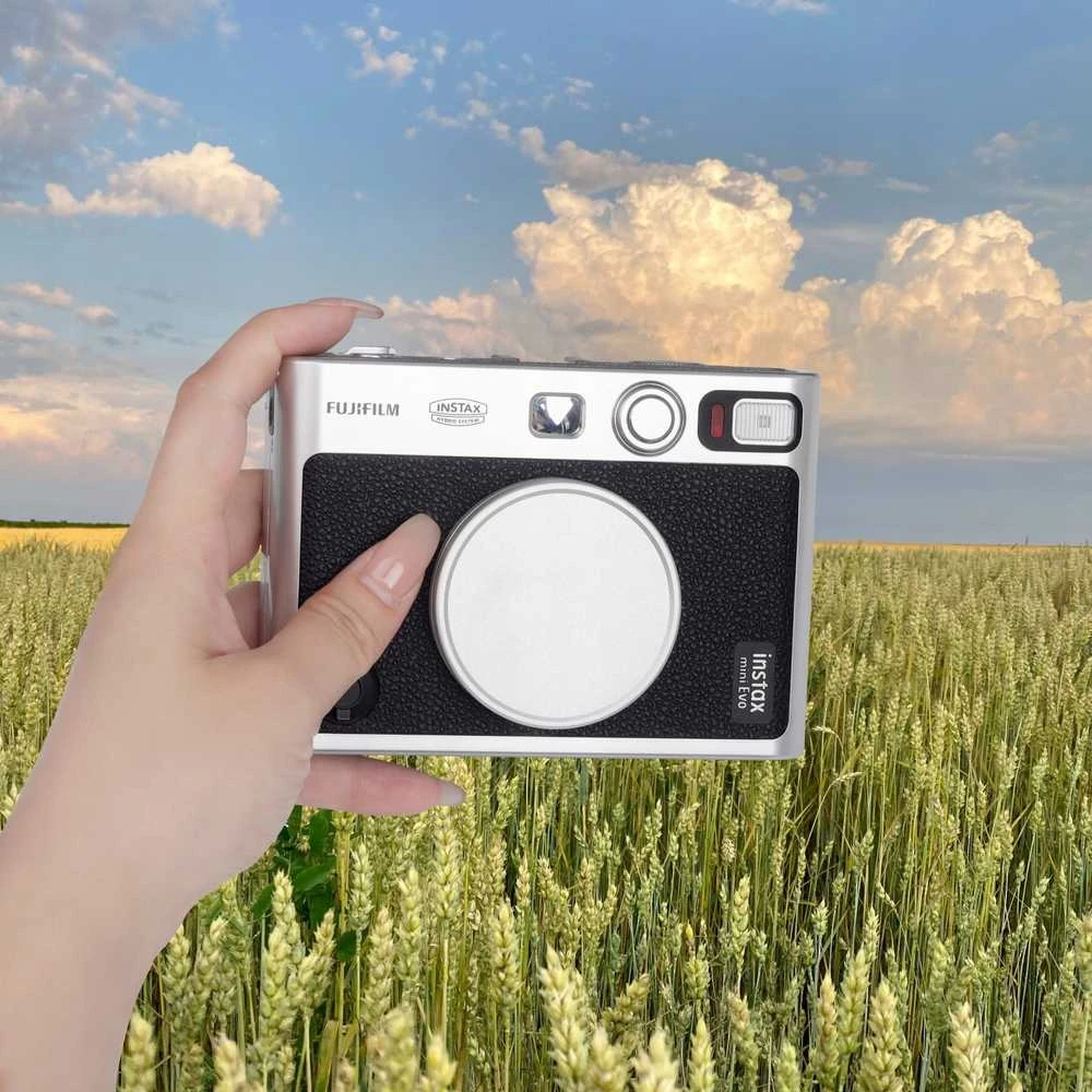 LoveInstant apsauginis lęšio dangtelis Fujifilm Fuji Instax Mini Evo / sidabrinis