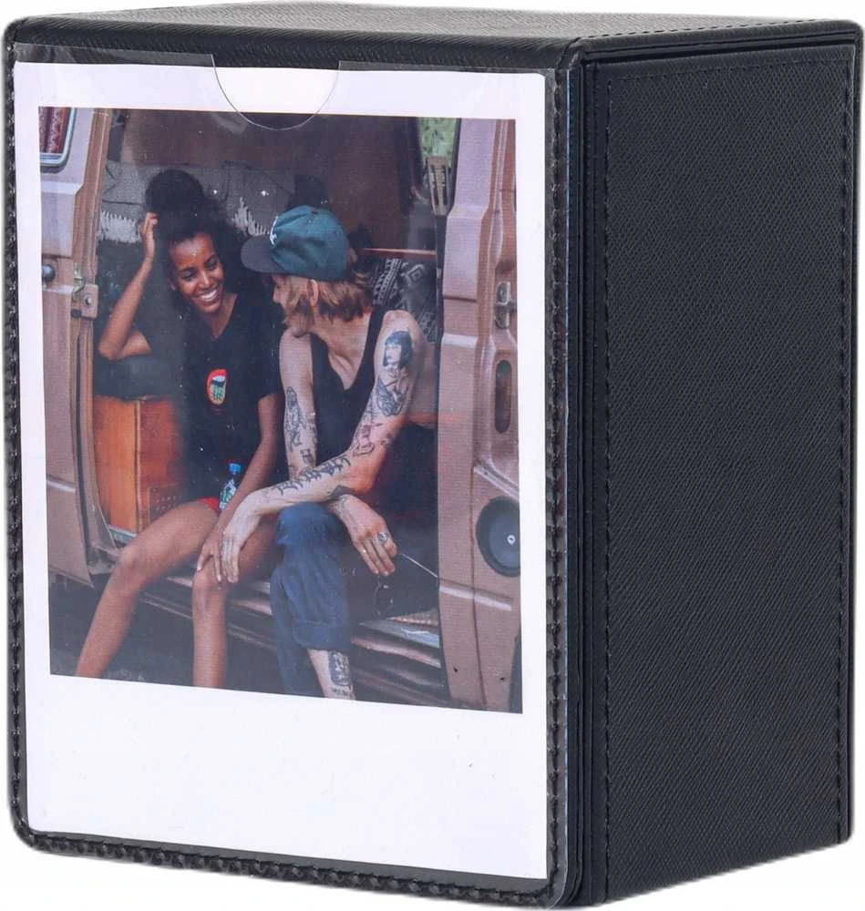 „LoveInstant“ dėklas 100 nuotraukų, skirtas „Fuji Instax Wide 400 Sq Polaroid 600 Now“ / juodas / su langu