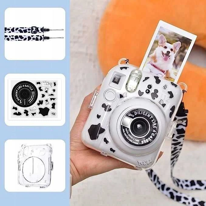 LoveInstant Dėklo dangtelis, skirtas Fujifilm Instax Mini 12 + Lipdukai / Fudge