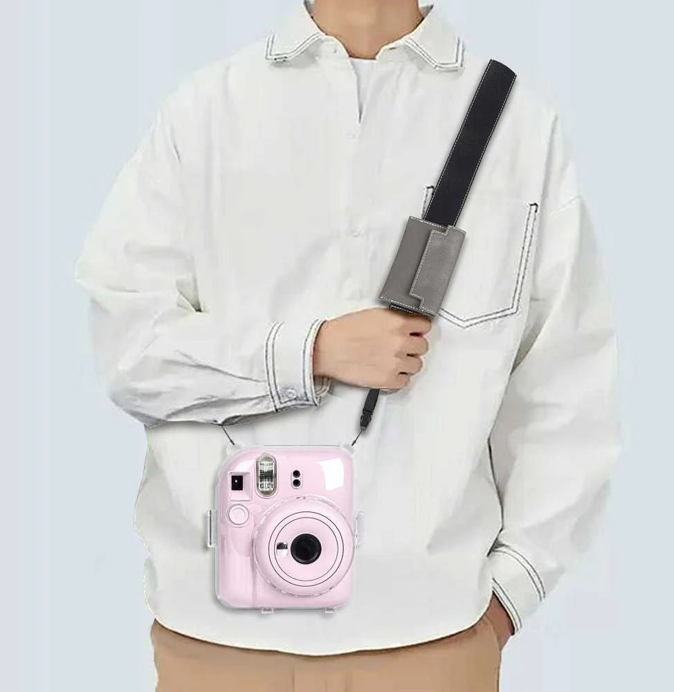 LoveInstant Dirželis Na Szyję Ramię + Dėklas Zdjęcia Do Fuji Instax Mini 12 40 11 8 9 99 Evo / Juodas