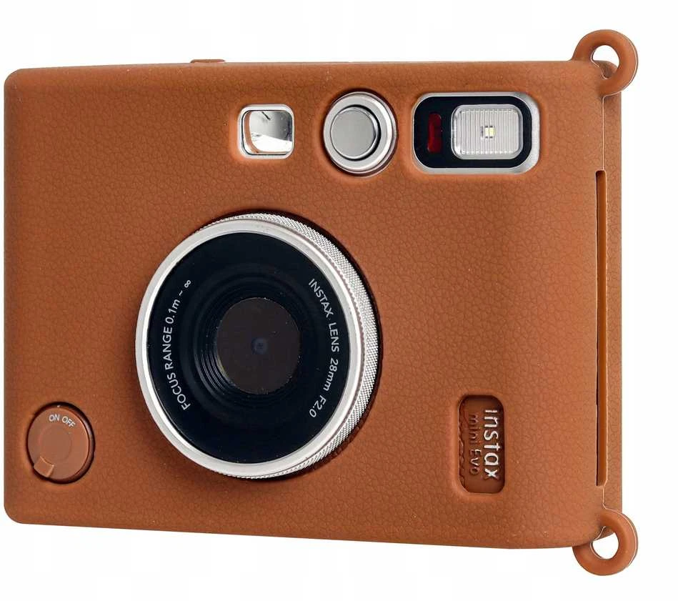 Dėklas LoveInstant Futerał Dėklas Dėklas Case Silikon Fuji Fujifilm Instax Mini Evo / Ruda