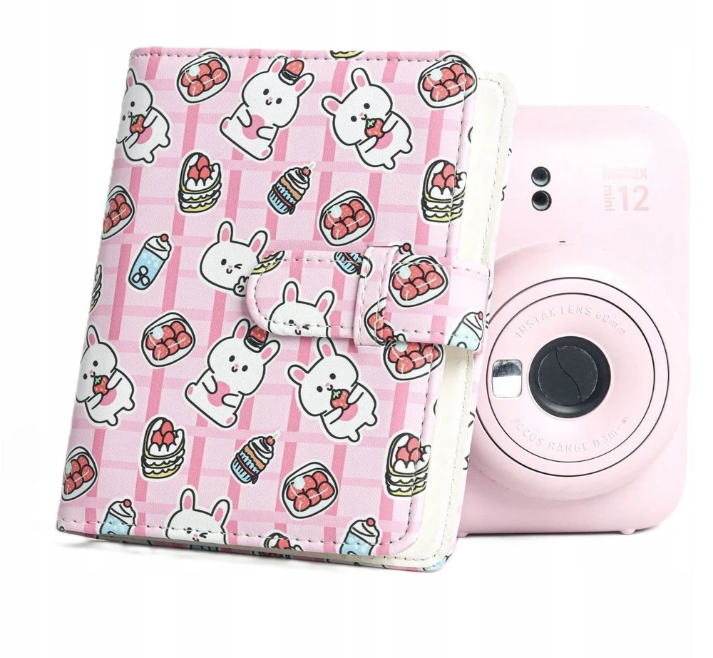 LoveInstant fotoalbumas 64 nuotraukoms, skirtas Fujifilm Instax Mini 99 41 12 40 11 Evo Liplay Link / Braškių triušiai