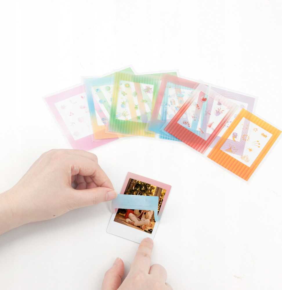 LoveInstant Rinkinys 10x Naklejki Ramki Do Fuji Instax Mini 99 12 11 40 Evo Liplay Link / Gradient