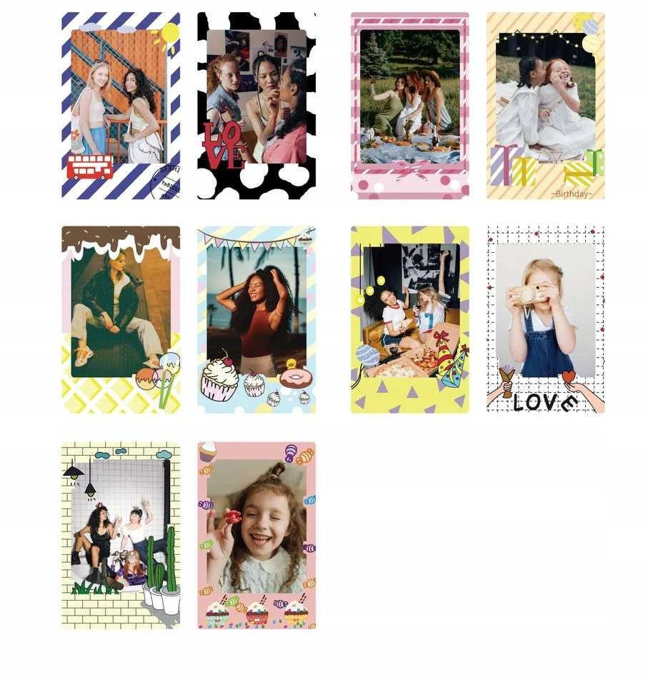 Dėklas LoveInstant Rinkinys 4w1 Futerał Album Dėklas BOX Naklejki Zdjęcia do Fuji Instax Mini 41 / Ruda