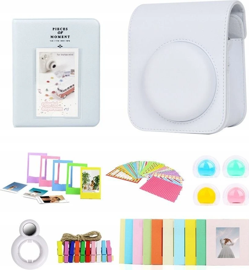 LoveInstant Rinkinys 8w1 Priedai Do Fujifilm Instax Mini 12 / Baltas