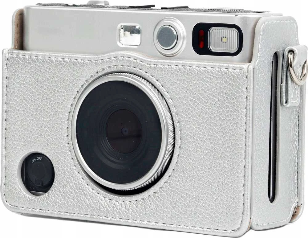 Dėklas LoveInstant Sidabrinė Dėklas Dėklas Futerał + Szkło 9h + 10x Naklejki Do Fujifilm Instax Mini Evo