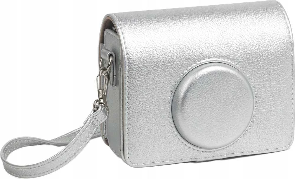 Dėklas LoveInstant Sidabrinė Dėklas Dėklas Futerał + Szkło 9h + 10x Naklejki Do Fujifilm Instax Mini Evo