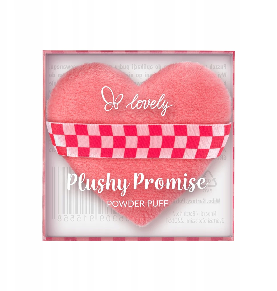 Lovely Žavinga pliušinė „Promise“ širdies formos pudros pudra