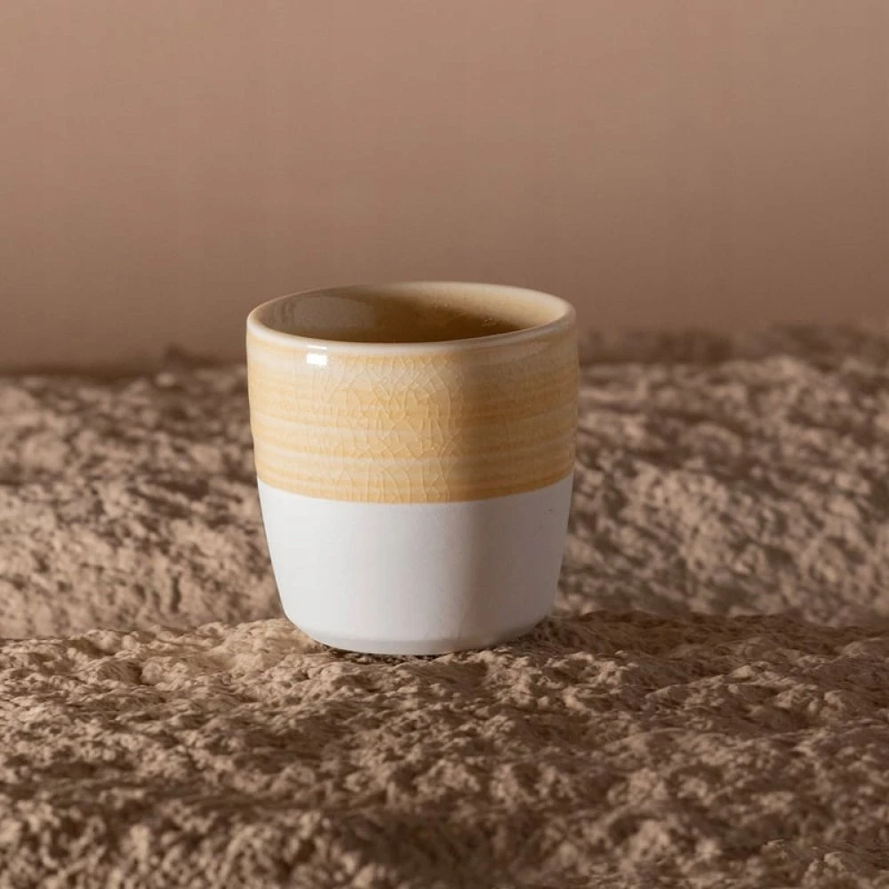 Loveramics Dale Harris - 150ml Flat Baltas Cup - Geltona