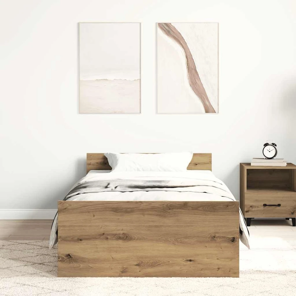 Lova Lovos rėmas be čiužinio, ąžuolo spalvos, 75x190 cm, inžinerinė mediena