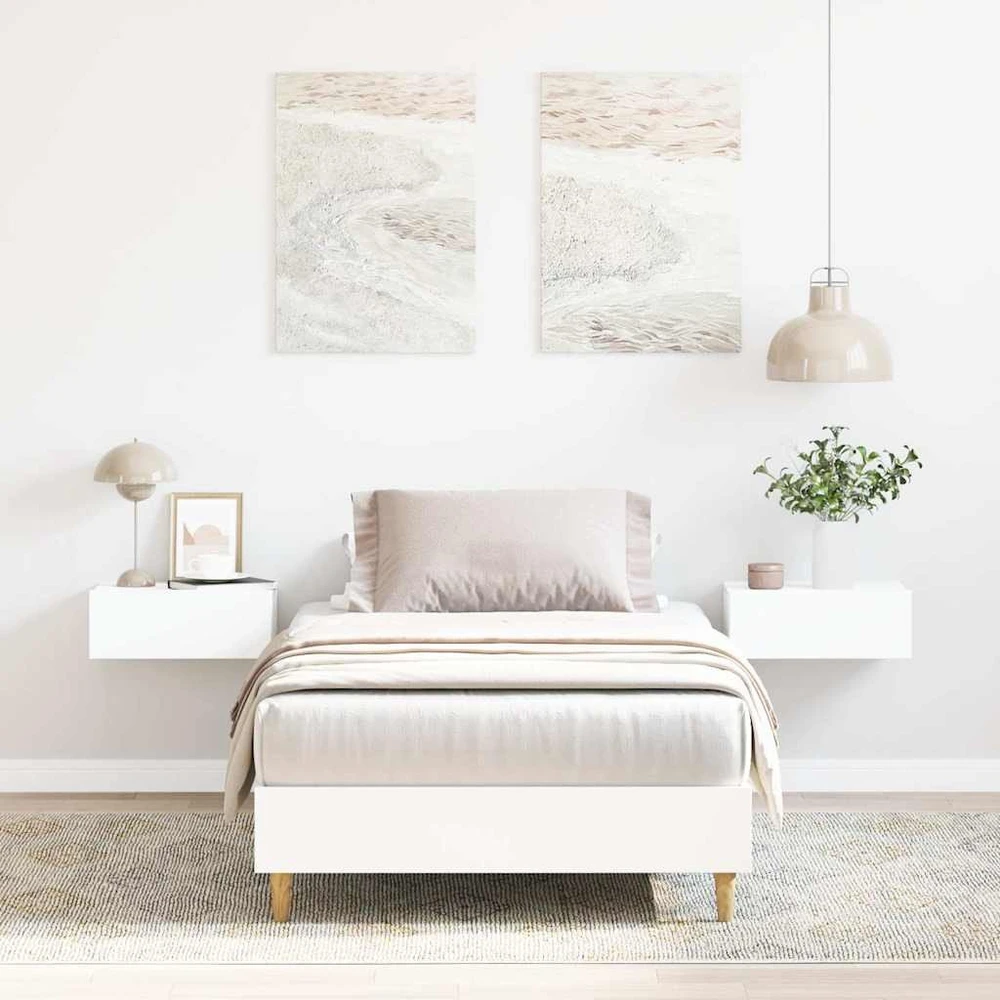 Lovos rėmas Be Čiužinio Baltas 90x190 cm Inžinierinė mediena