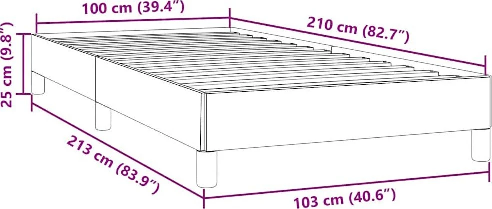 Lova Lovos rėmas be čiužinio Juodas 100x210 cm aksomas