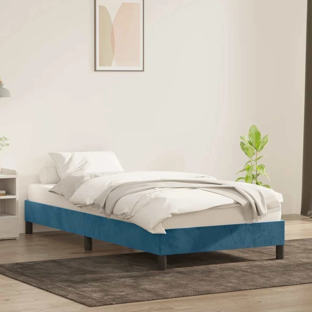 Lova Lovos rėmas be čiužinio Tamsiai mėlynas 80x220 cm aksomas