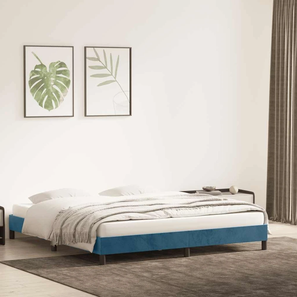 Lova Lovos rėmas be čiužinio Tamsiai mėlynas 200x210 cm aksomas
