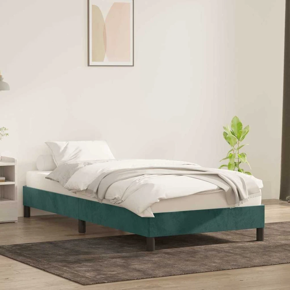 Lova Lovos rėmas be čiužinio Tamsiai žalias 90x210 cm aksomas