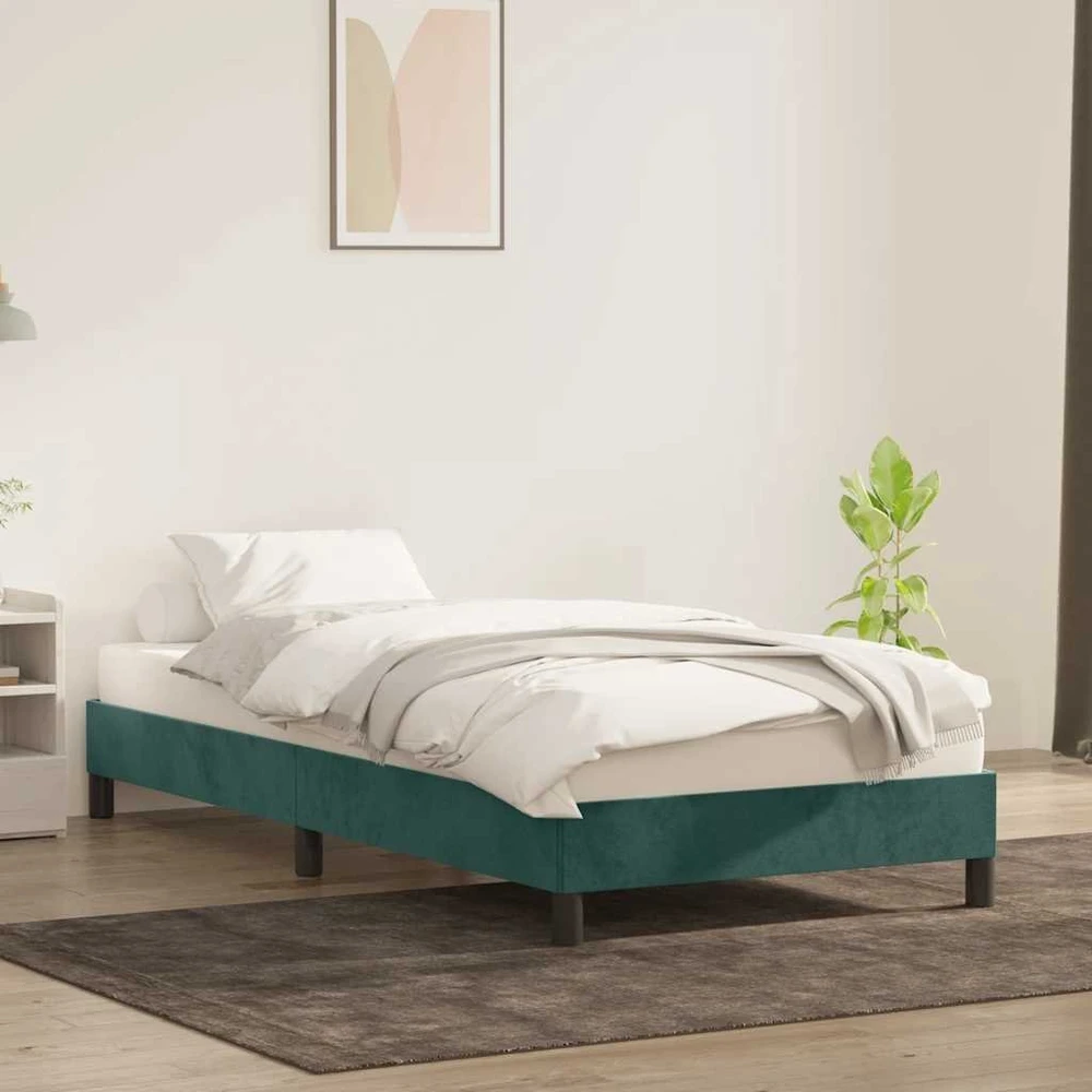 Lova Lovos rėmas be čiužinio Tamsiai žalias 80x210 cm aksomas