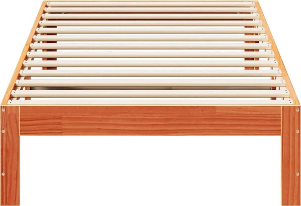 Lovos rėmas be čiužinio, vaško ruda, 90x200cm, pušies masyvas
