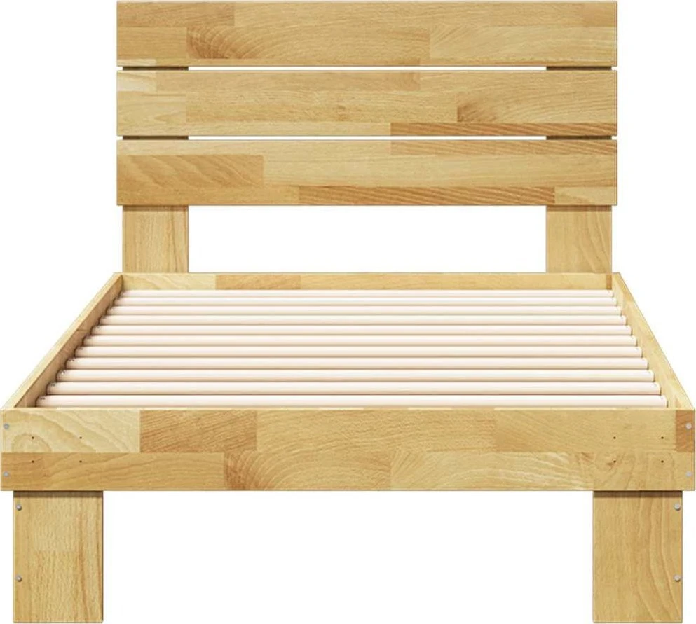 Lova lovos rėmas su galvūgaliu be čiužinio 75x190 cm ąžuolo masyvo