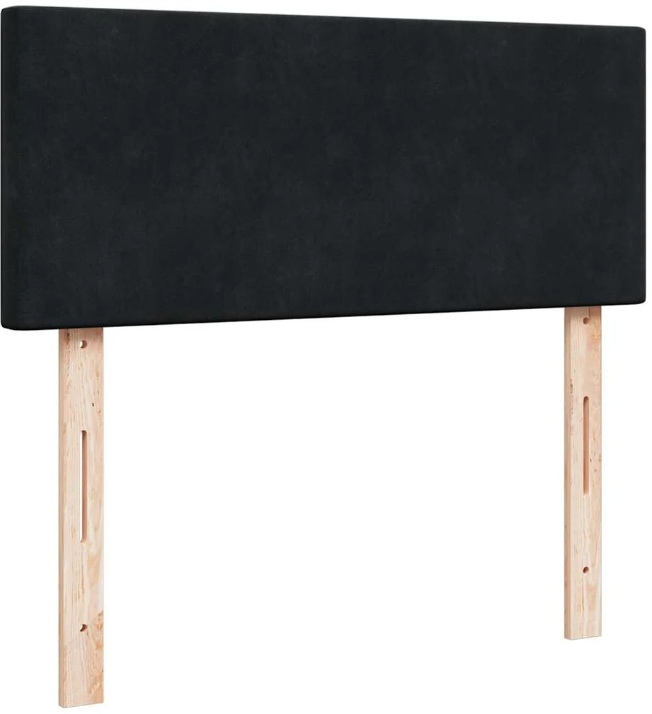 Osmanų lovos rėmas su čiužiniu, juodas, 120x200cm, aksomas