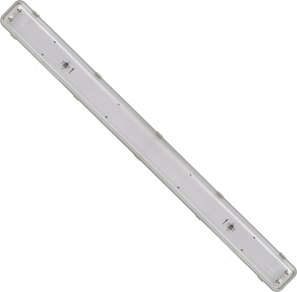 Loyal Lighting Šviestuvas IP65, skirta 2xLED vamzdeliams 120 cm, AC230V, maitinimas vienoje pusėje, permatomas
