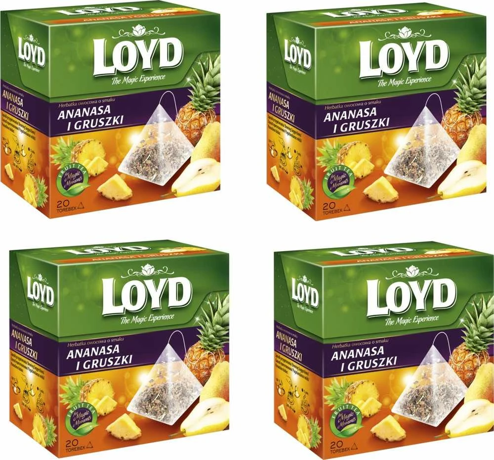 LOYD ananasų ir kriaušių arbata, 4 pakuočių rinkinys