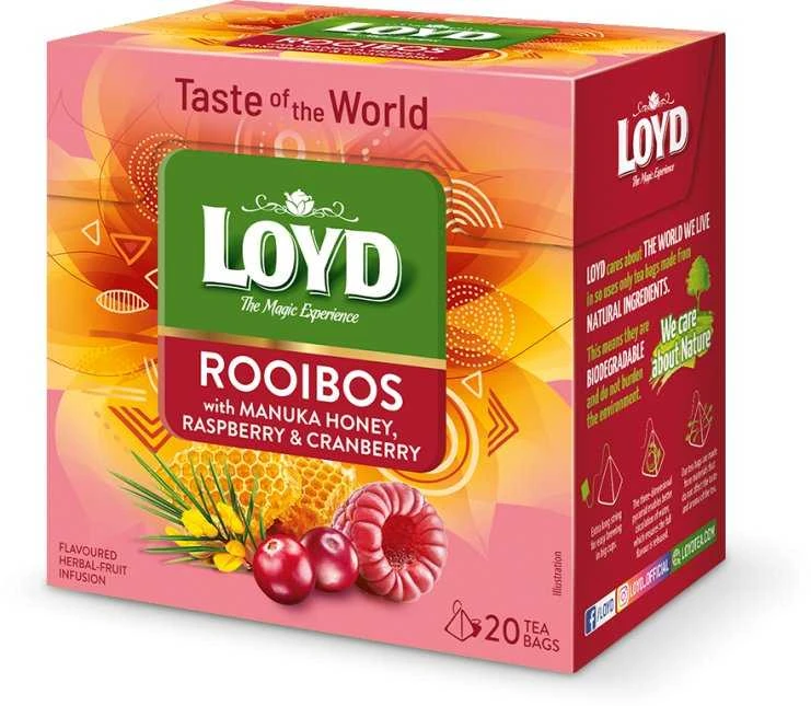 LOYD Rooibos arbata su medumi ir uogomis, dėžutė 34g