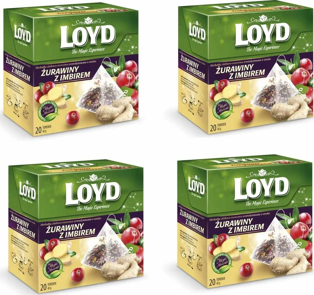 LOYD spanguolių ir imbierų arbata, 20 pakelių rinkinys