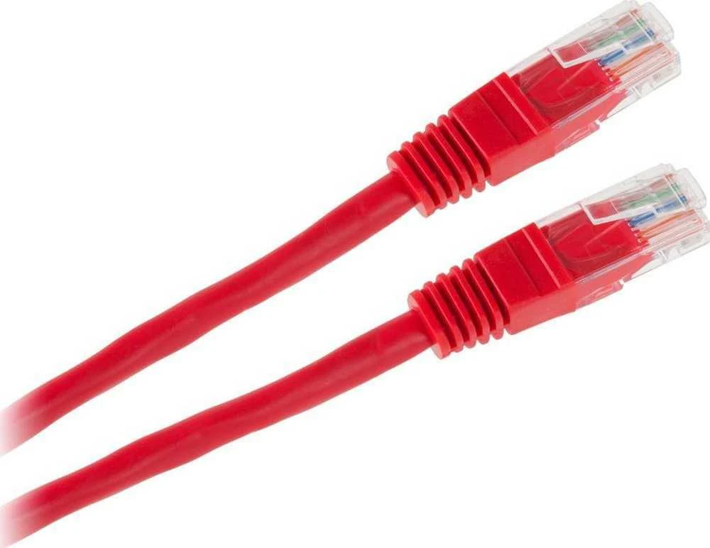 LP Oem Patchcord UTP 8c kabelis CCA 0.5m Raudonas