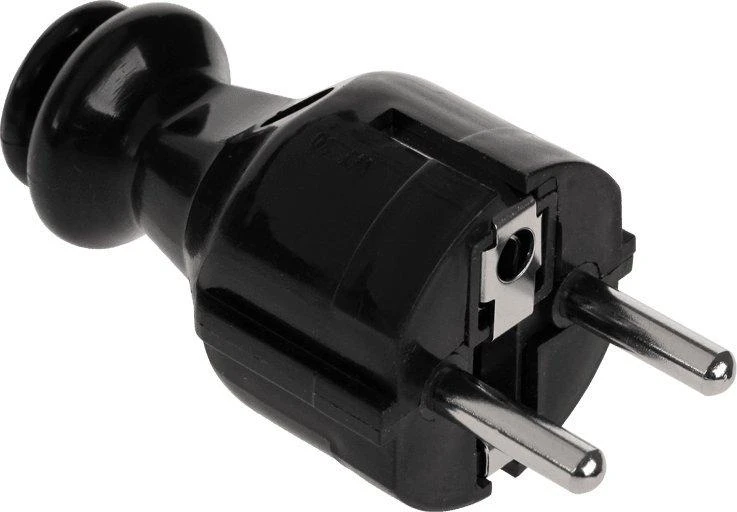 Elgotech Kištukas su įžeminimo kontaktais juodas Schuko WT-35