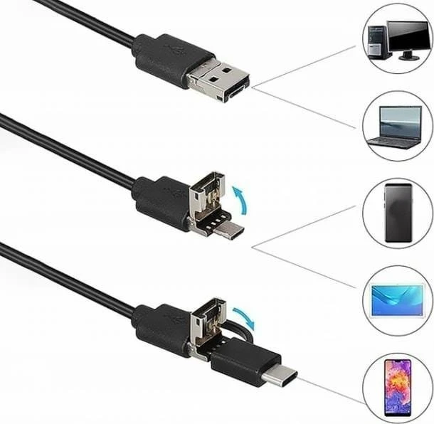 Endoskopo kamera 2 m objektyvas 875,5 mm USB-CMicro-USB LTC