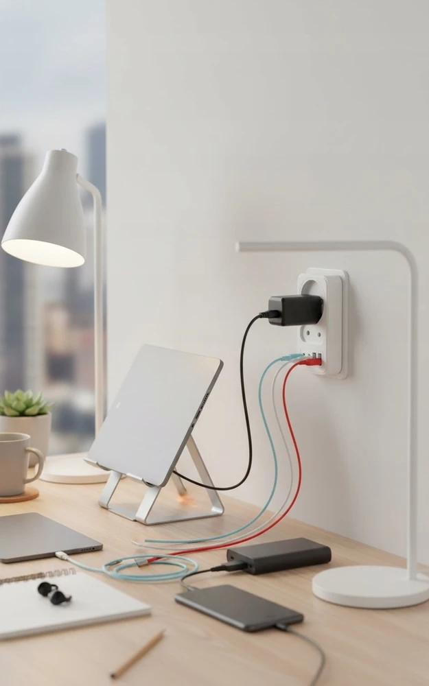 LTC Tinklo skirstytuvas: 1 apvalus lizdas su įž. + 1 plokščias lizdas + 2x USB + 2x USB-C, 3,1A, baltas