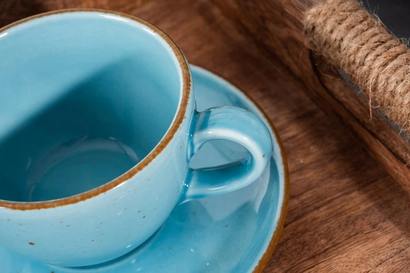 Lubiana Puodelis su lėkštele Aida ART 180 ml - Turkio spalvos