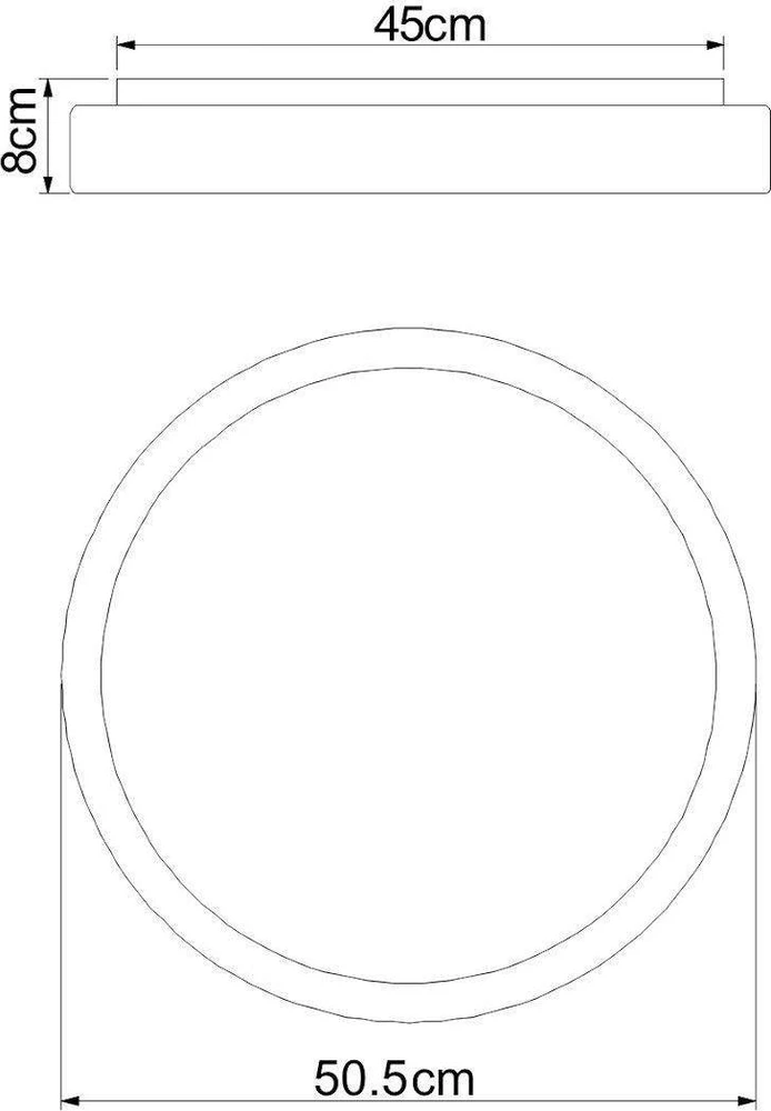 Globo Toys „Globo“ lubinis šviestuvas Minimalistinis lubinis šviestuvas SONNY 41586-24 „Globo“ apvalus LED 24W 3000K - 6000K svetainei, sidabrinis