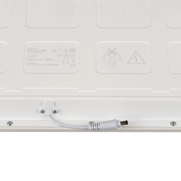 Lubinis šviestuvas Kanlux Panel LED BLINGO UHRA 95 60NW 3800lm 4000K IP20 IIIkl. stal Ra97 5 metų garantija baltas 39170