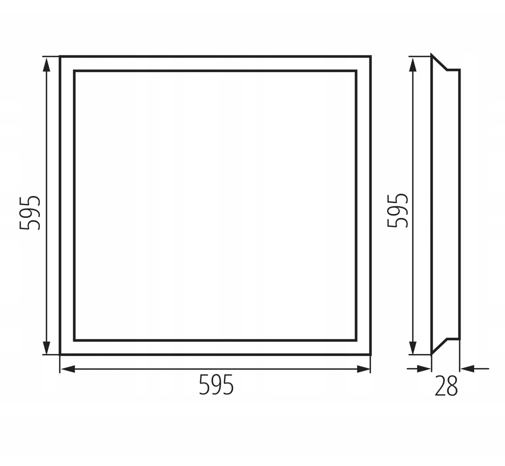Lubinis šviestuvas Kanlux Panel LED BLINGO UHRA 95 60NW 3800lm 4000K IP20 IIIkl. stal Ra97 5 metų garantija baltas 39170