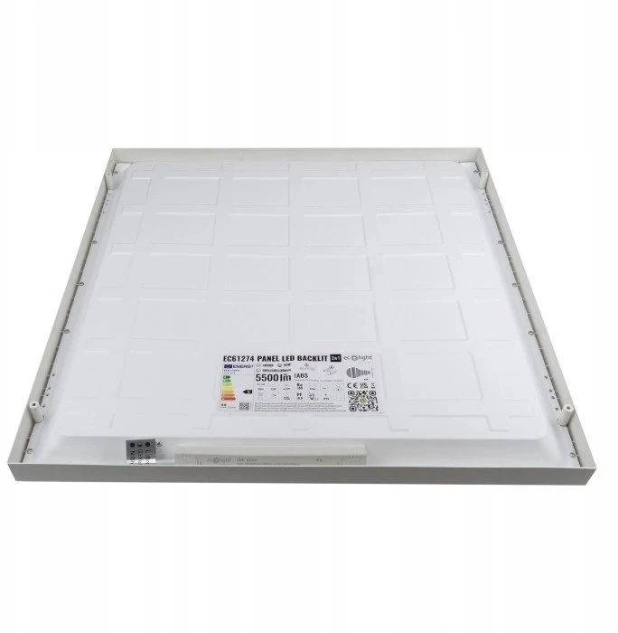 Lubinis šviestuvas Ecolight Įleidžiama LED panelė 595x595x34 - 60x60cm ant tinko/po tinku 50W 5500lm 4000K balta IP20 su maitinimo šaltiniu (EC61274)