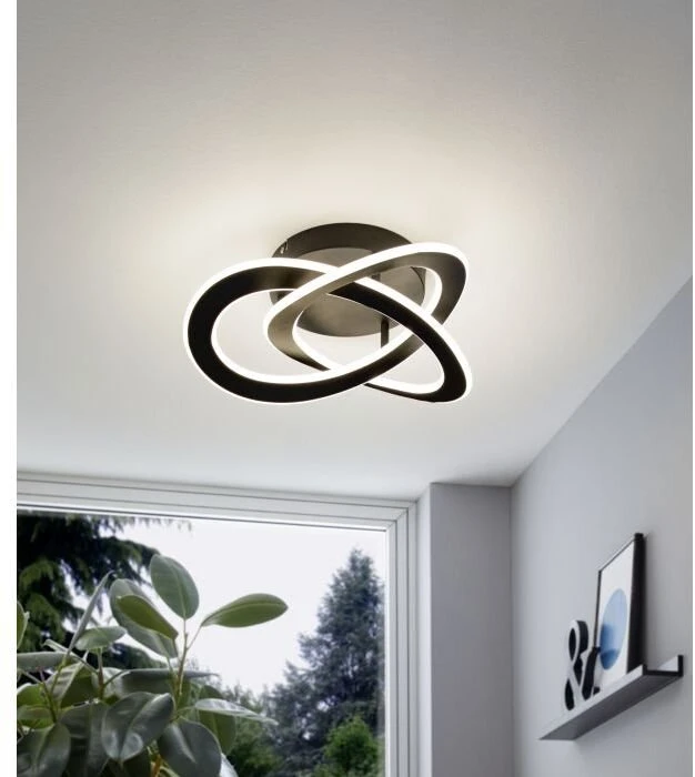 Lubinis šviestuvas Lampa sufitowa EGLO Roncade, 1 bulb(s), LED, 4000 K, 5500 lm, IP20, Juodas, Baltas